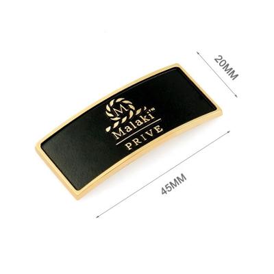 China Bag Hardware Zinc Alloy Metal Label Custom Embossed Logo Name Plate Tag For Bottle for sale