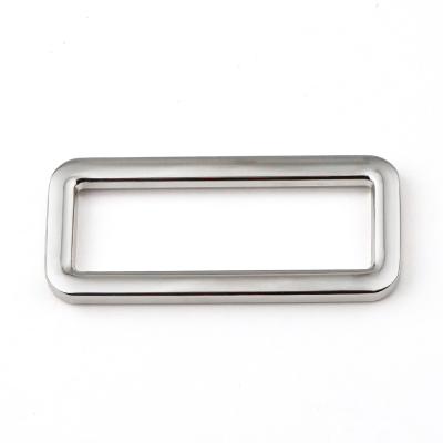 China 38mm Silver Rectangle Metal Buckle for Garment Jeans DIY Bags Overcoat Customized Logo for sale