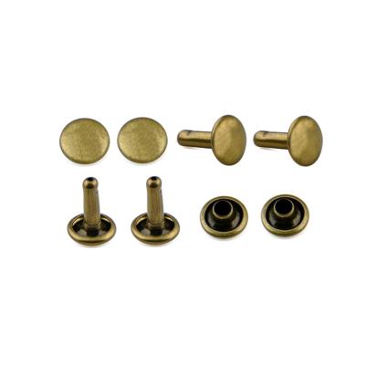 China Metal Rivet Studs for Leather Bags Double Cap Fasteners in Different Sizes and Colors for sale