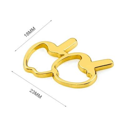 China Handbag Accessory Gold Metal Tag Logo Custom Apple Shape For Clothing Superior for sale