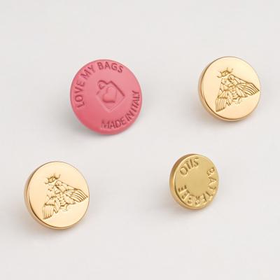 China Custom Logo Shiny Rivets Zinc Alloy Metal Stud Button for Leather Bag Handbag Durable for sale