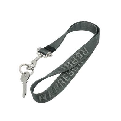 China Customized Silver Metal Hook/Loop/Key Ivory Nylon Lanyard with Eco-friendly Material en venta