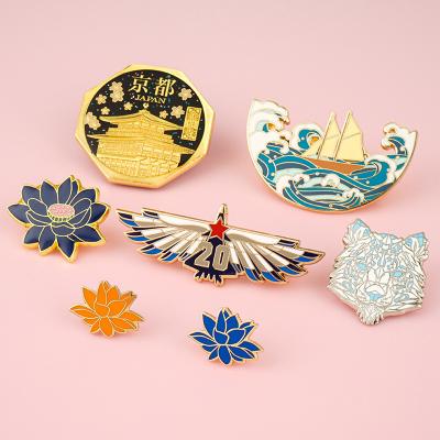 China Custom Enamel Pin Metal Logo Badge Pins Soft Hard Enamel Lapel Pin for Women Clothing for sale