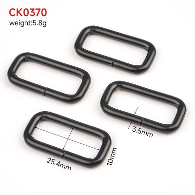 China 1 Inch Rectangle Buckle 25mm Metal Buckles for Leather Bag Black Metal Square Buckle Ring for sale