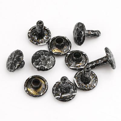 Κίνα Antique Nickel Bag Rivet 9mm Tubular Double Cap for Leather Craft and Collar Repair προς πώληση