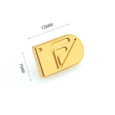 Chine Attaching Style Custom Shoes Bag Accessories Metal Name Tag Gold Plated Logo Label for Hat à vendre