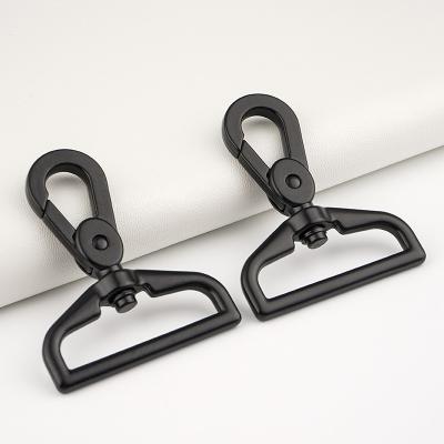 China Metal Bag Hardware Accessory Stock 38mm Black Snap Buckle Clasps Swivel Hook for Handbag for sale