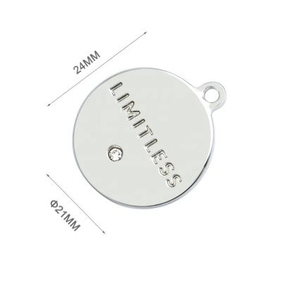 中国 1 Color Print Method Custom Hanging Metal Name Tags Label With Diamond 販売のため