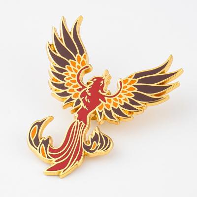 Κίνα Customized Logo Metal Enamel Pins for Women Clothes of Phoenix Brooch Lapel Pin Badge προς πώληση