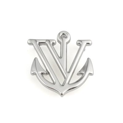 China Prevent Fade Surface Metal Logo for Hand Bag Hardware Accessories Custom Anchor Shape for sale