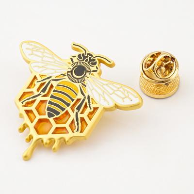 China 6 Color Print Method Enamel Pins Enamel Bee Pin Metal Badges Custom Metal Pin for Clothing Te koop