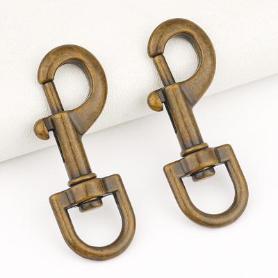 China Mini Snap Hook Clasp 3/7 Inch Glossy Antique Copper Eye Swivel Snap Hooks for Hand Bags for sale