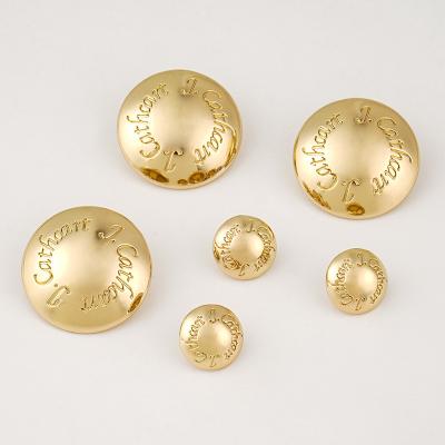 China Garment Accessories Metal Round Sewing Button Dome Shank Button with Logo in Gold Color zu verkaufen