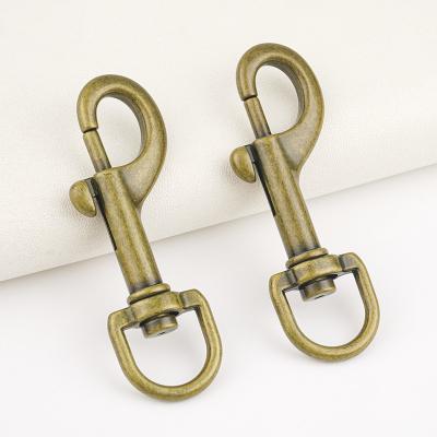 China Handbag Metal Snap Hook 15mm Bronze Swivel Hook Glossy Antique Brass Buckle for Bags for sale