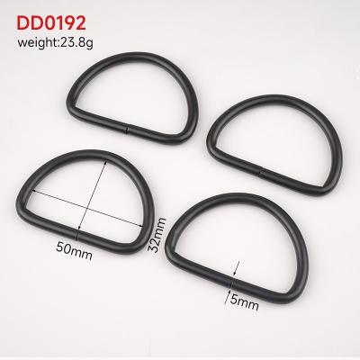 China Acceptable OEM/ODM Non-Welded 50mm Black Metal D Ring for Bag Strap DIY Accessories for sale