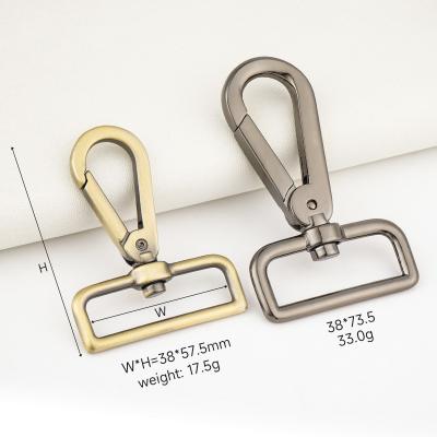 China Healthcare Surface Shinny 38mm Gunmetal Metal Swivel Snap Hook for Handbag Making Sturdy for sale