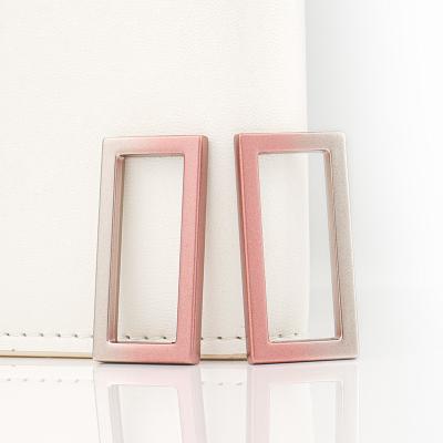 China Nickel-free Metal Rectangle Ring Pink Silver Gradient Color Bag Buckle for 32mm Strap for sale