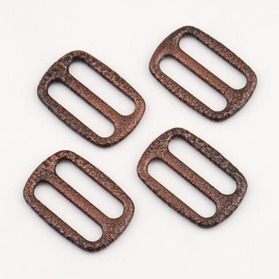 China Direct Zinc Alloy Bag Buckle 5/8 Inch Antique Copper Strap 16mm Square Adjustment Buckle for sale