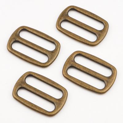 China Metal Buckles Glossy Antique Copper 3/4 Inch Adjustable Triglide Buckle for Handbag for sale