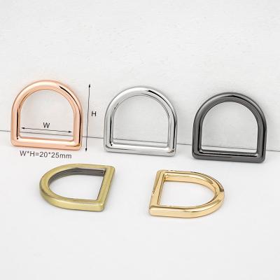 China Metal D-Ring for Handbag Bag Accessories 20mm 25mm 38mm Customized Shape Silver Rose Gold for sale