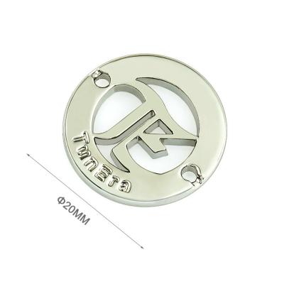 China Clothing Swimwear Metal Accessories Logo Tags Custom Round Shape Sewing Metal Tags for Hats Scarf for sale