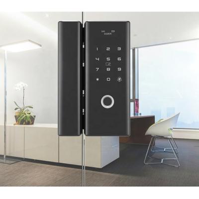 China Smart TTlock pincode IC card door lock Smart TTlock automatic glass pincode IC card automatic glass door lock with APP for single leaf frameless glass door for sale