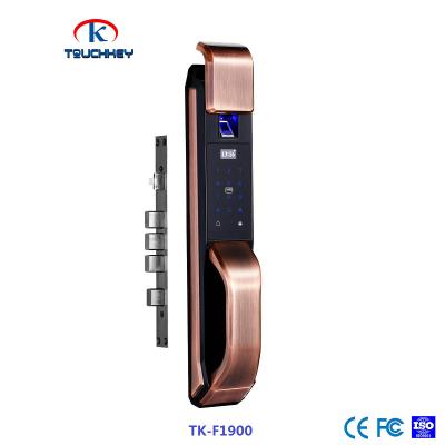 China TK-F1900 TK-F1900 Fully Automatic Open Narrow Fingerprint Door Lock Digital Push and Pull WIFI to Fingerprint My Digital Door Lock for sale