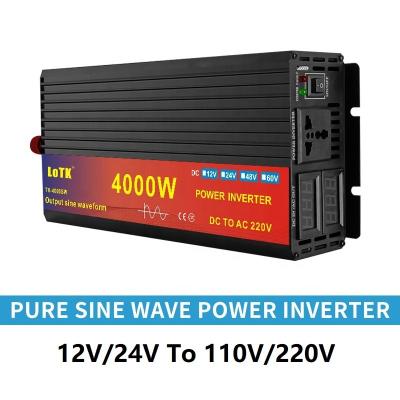 China Pure Sine Wave Inverter 4000W 12V DC To AC 110V Micro Voltage Converter Power Car Inverter 35*15*7cm for sale