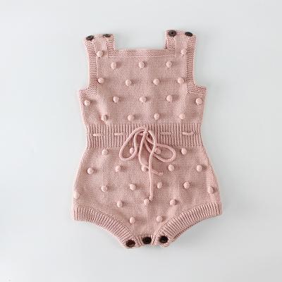 China Knitted Breathable Baby Clothes Overall Newborn Infant Romper Boys Jumpsuit Kids Clothes Autumn Knit Baby Rompers Pompom for sale