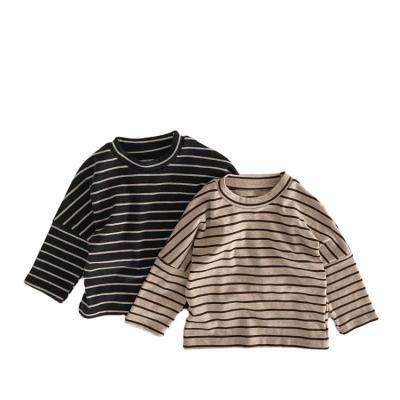 China 2022 Breathable Babies Blouse Baby Clothes Kids Clothing Tee Girl Blouse Cotton Infant Shirt Newborn Striped Kids Clothes for sale