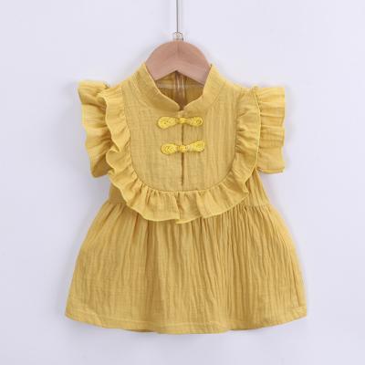 China Latest Fashion Children's Breathable Baby Bridesmaid Dress Chinese Style Baby Cheongsam Dress for sale