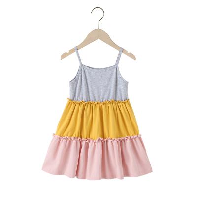 China Breathable Simple Puffy Dancing Girls Singlet Dress Cake Rainbow Dresses Baby Princess Dress for sale