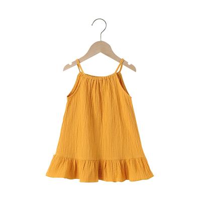 China Breathable Smocked Singlets Strap Top Swing Adorable Organic Chiffon Soft Baby Summer Dress for sale