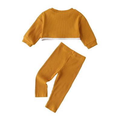 China Casual Wholesale Baby Clothes Set Cotton Long Sleeves Baby Clothing Set Soft Baby Leggings Tights+Shirt Two Piece Set for sale