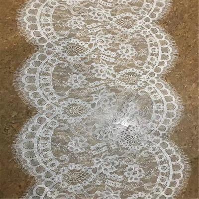 China Professional Lace Fabric Memory Making Nylon Eyelash Skirt Lace Up Mesh Lace Crochet Nylon Trim for sale