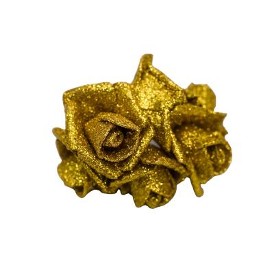 China Unique Luxury PE Flower Christmas Gift Roses Artificial Gold Flower for sale