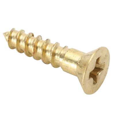 China Brass Slotted Expanded Head Wood Screw DIN 95 Flat Csk for sale