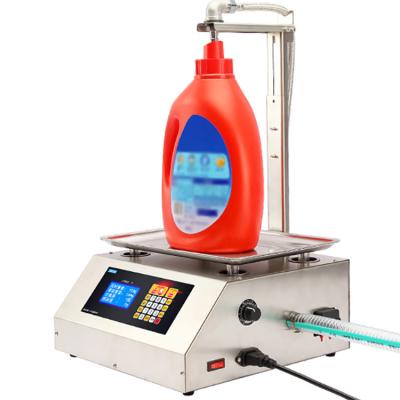 China Food Mini Small Scale Water Juice Digital Control Semi Automatic Electric Pump E Liquid Bottle Filling Machine for sale