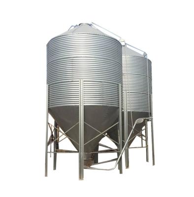 China Storage Feed Poultry Chicken Broiler Cattle Pig House Galvanized Feed Silo for sale