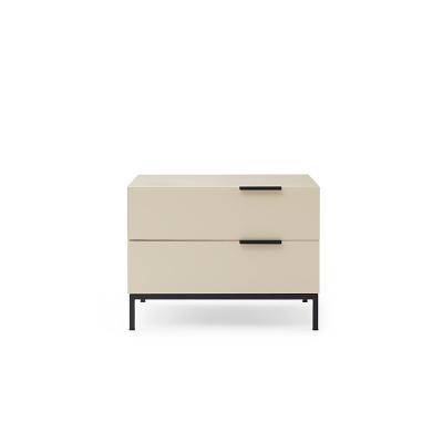 China Tempered glass on top modern beige lacquer bedroom style bedroom furniture full cheap hot sale night stand for sale