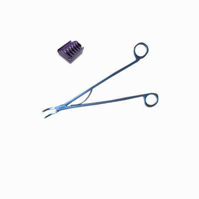 China Reusable M size 70 or 90 degree wire electrode cutting right angle open surgery hemolok clip applier / edge-o-lok hemostatic applicator for sale