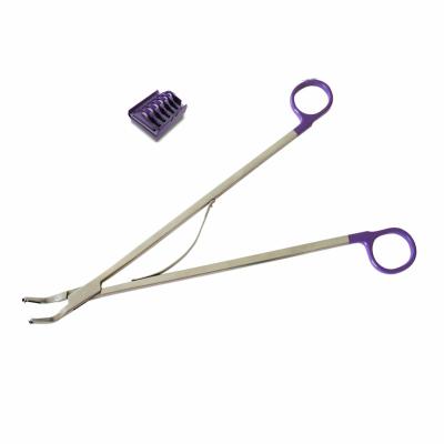 China Operation M size violet 70 or 90 degree powder metallurg surgery endoclip hemolok applier / right angle open edge-o-lok clip applicator for sale