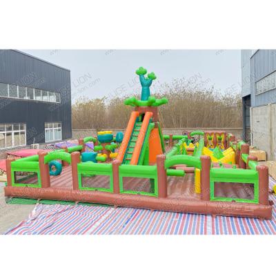 China 50 Kids Children Waterproof Commercial Jungle Rental Inflatable Playground Tropical Inflatable Theme Park for sale