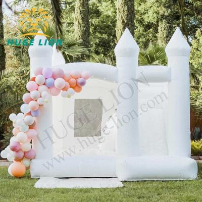 China Family Wedding Waterproof Jumper Castle With Inflatable Slide Bounce House White Mini Slide for sale