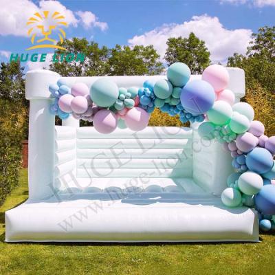 China Waterproof Family Wedding Inflatable Bouncer 10ft White Mini Bounce House For Kids for sale