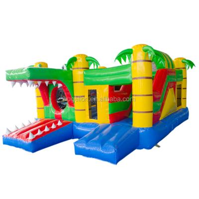 China Waterproof Inflatable Crocodile Slide , Inflatable Bouncer Combo Slide For Toddlers for sale