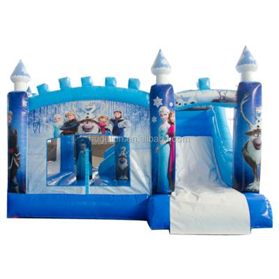 China Commercial Grade Waterproof Frozen Bouncy Castle Combo Inflatable Bounce House For Kids Jumping Slide for sale