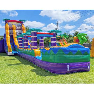 China Waterproof 23ft Tiki falls waterslide water slide combo inflatable adult with blower for sale for sale