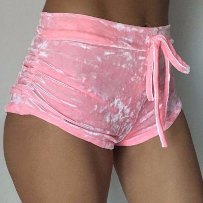 China Wholesale QUICK DRY Pure Color Girls Stretchy Short Pants Custom Designs High Waist Sexy Bodycon Flannel Shorts Women for sale