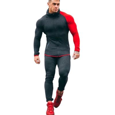 China Wholesale Breathable Fitted Hoodies Zipper And Jogging Pants Custom Logo Mens Sports Gym Fitness Sweatsuit for sale